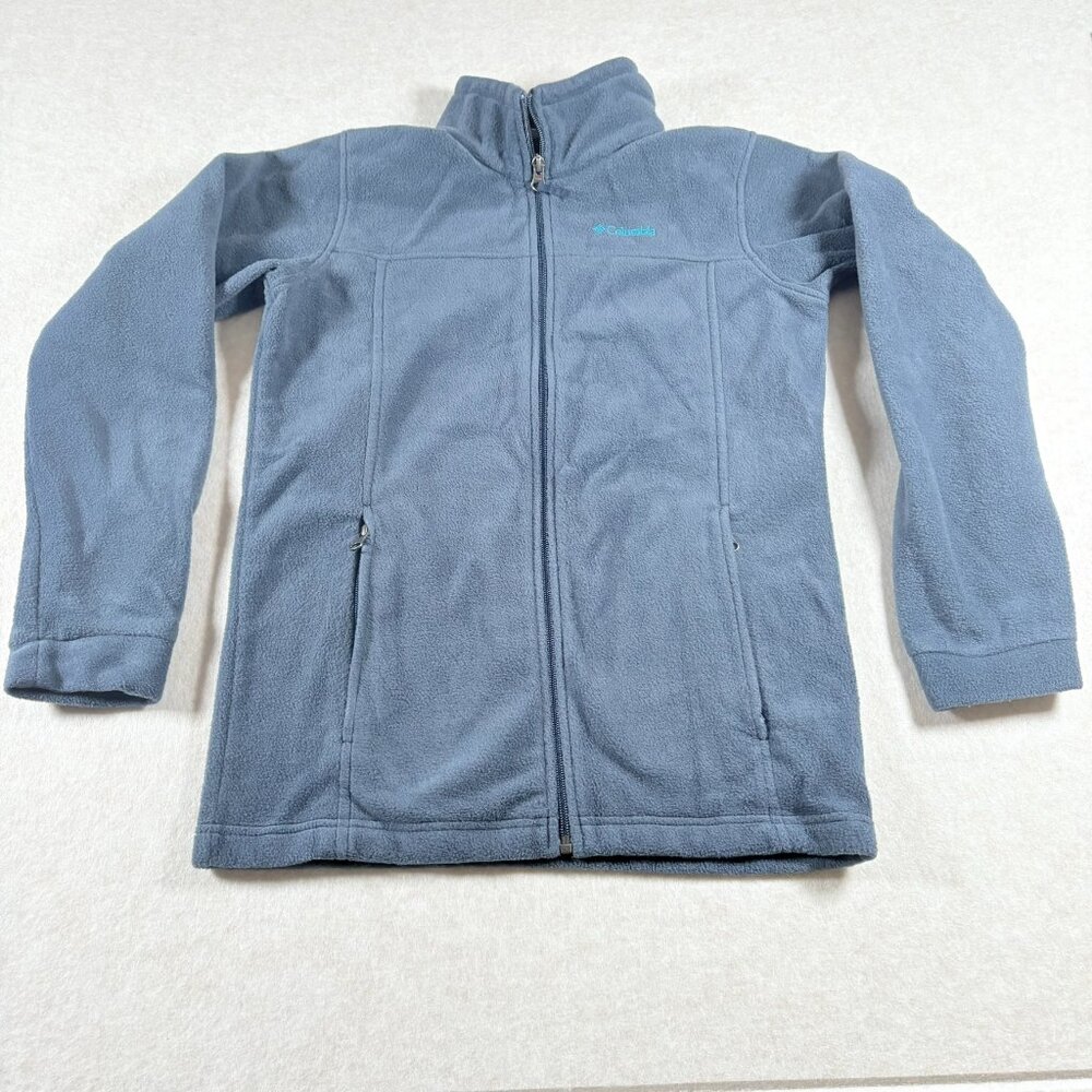 Columbia Youth Large Blue Fleece Jacket Full Zip Lightweight L 14/16